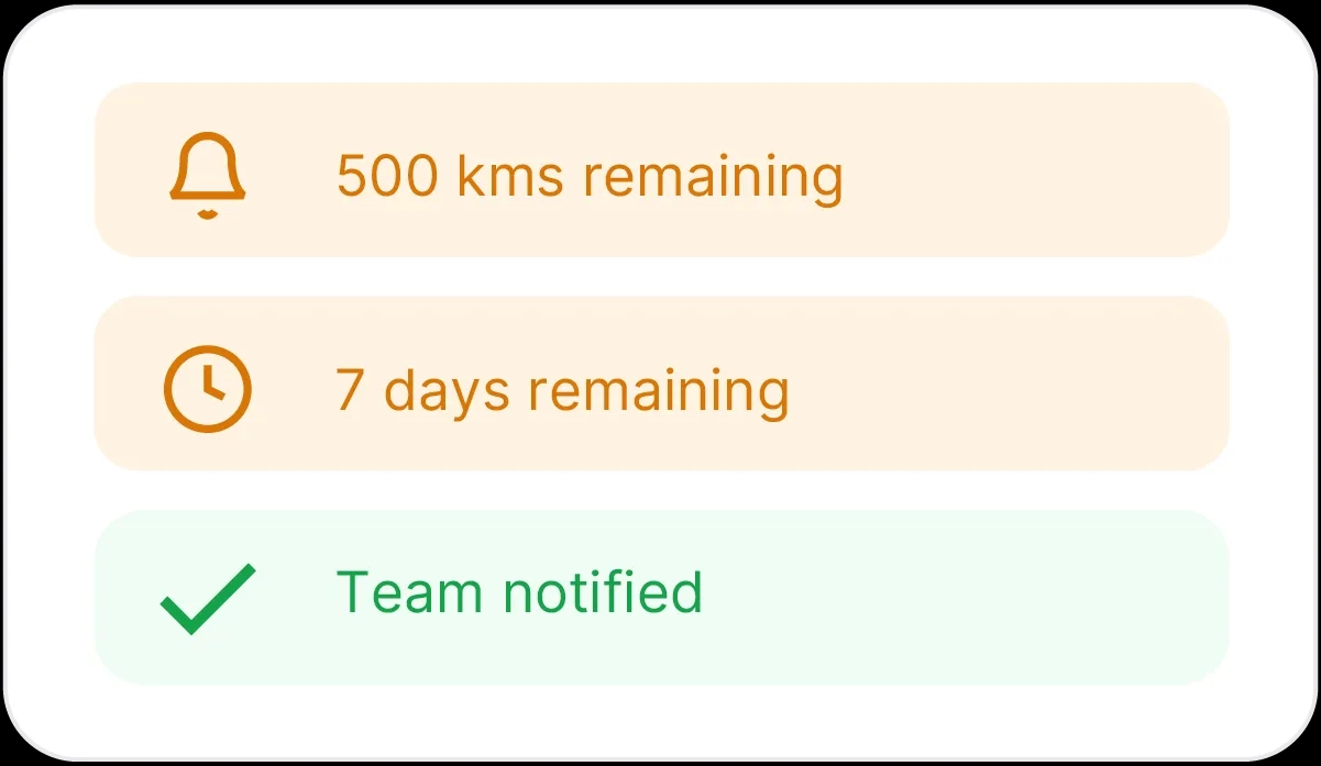 Automatic maintenance reminders and alerts in FleetMax fleet management software