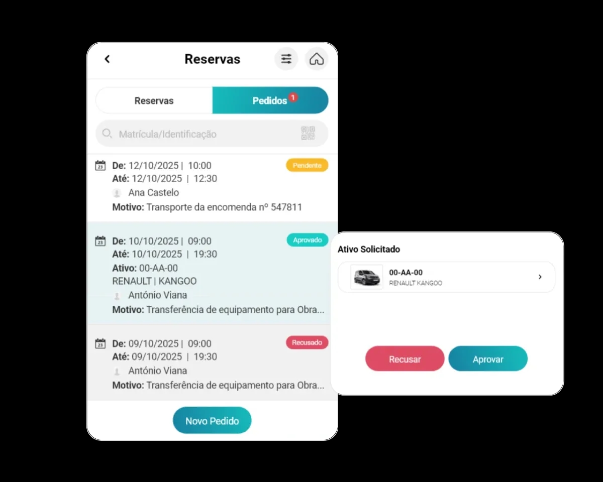 App mobile para reserva de veículos no Software de gestão de frotas FleetMax