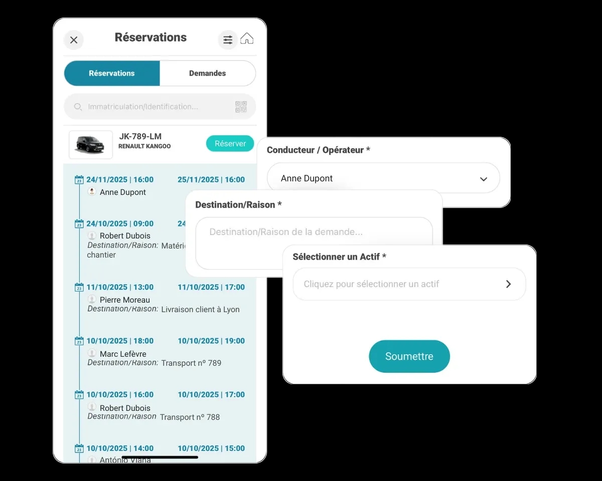 Système de réservation de véhicules partagés dans FleetMax