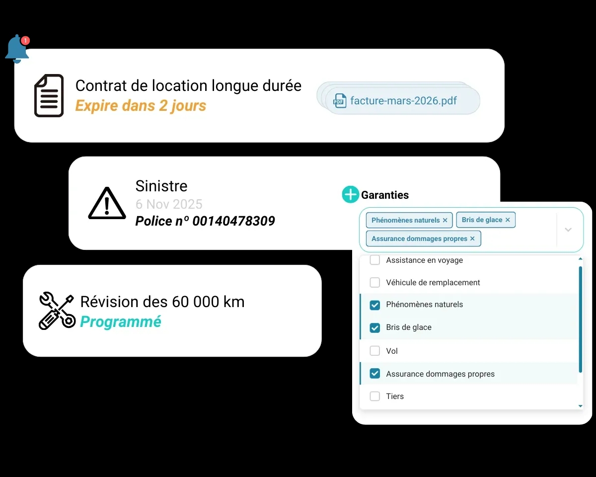 Historique et documentation centralisée de chaque véhicule dans FleetMax