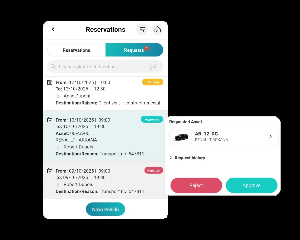 Vehicle booking mobile app in FleetMax